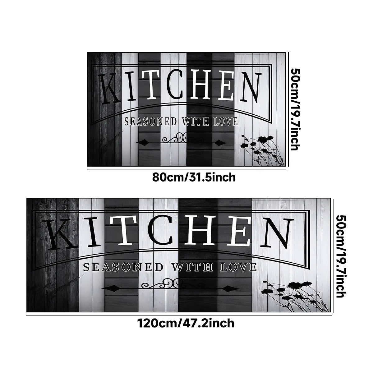 Non-Slip Kitchen Mat Set, Vintage Wood Pattern Farmhouse Design, Soft Comfortable Rug for Kitchen Living Room Bedroom Use, Rugs for Kitchen Floor