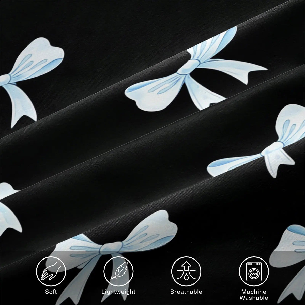 Bow print pattern soft, durable and High Quality bedding duvet set, including 1 duvet cover and 1 or 2 pillowcases, without a core or pillow, suitable for children or adults as gifts, modern style fashionable bedroom bed decoration