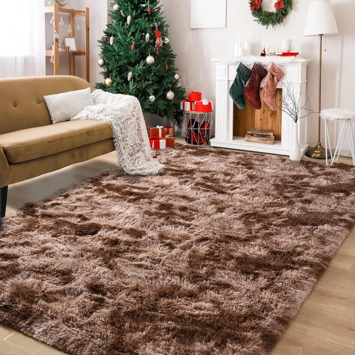 AILYEI Soft Shag Rugs For Bedroom, Burgundy Red Fluffy Shaggy Rugs For Living Room Nursery, Luxury Modern Plush Carpet Girls Boys Kids Room Dorm Indoor Home Decor, Upgrade Non-Slip
