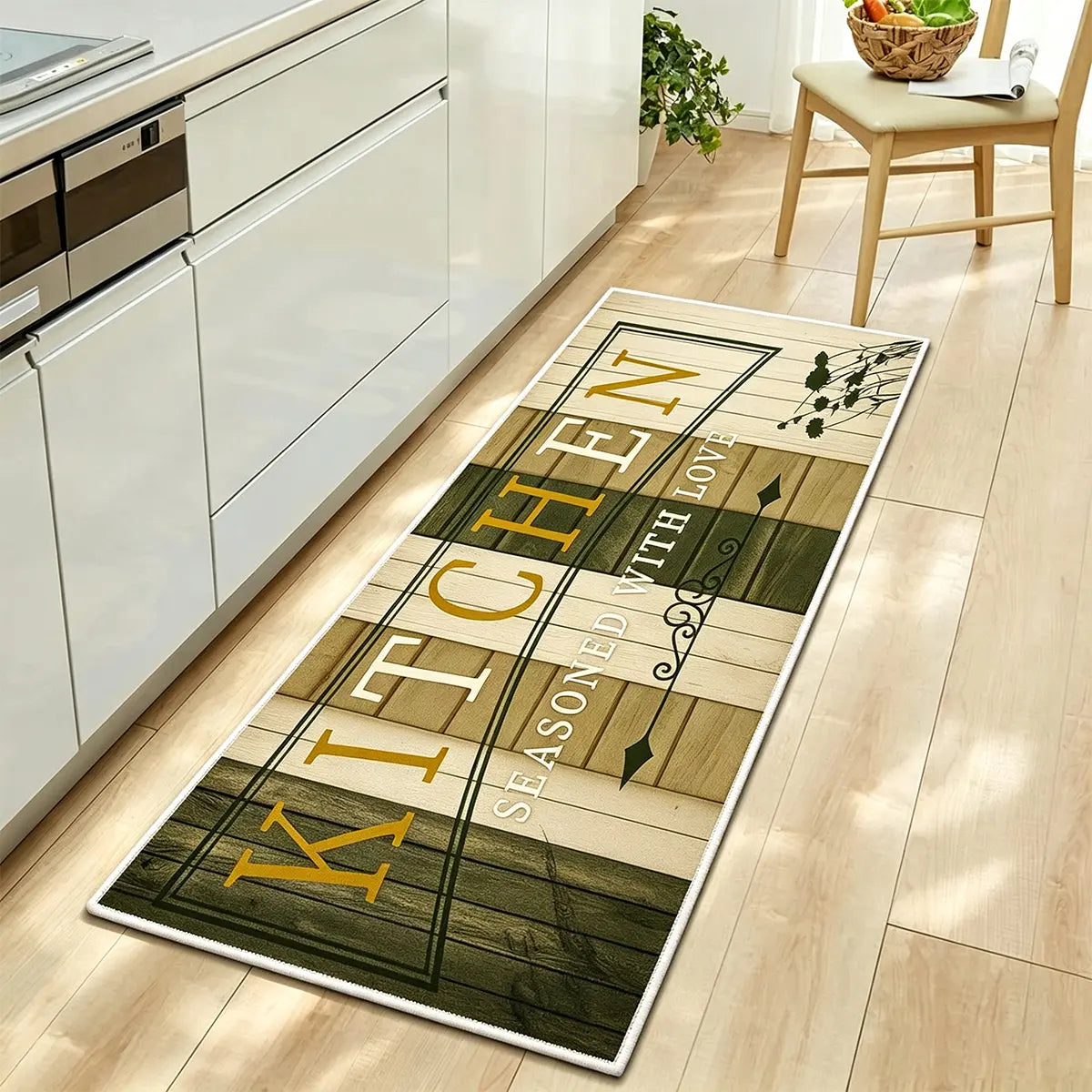 Non-Slip Kitchen Mat Set, Vintage Wood Pattern Farmhouse Design, Soft Comfortable Rug for Kitchen Living Room Bedroom Use, Rugs for Kitchen Floor