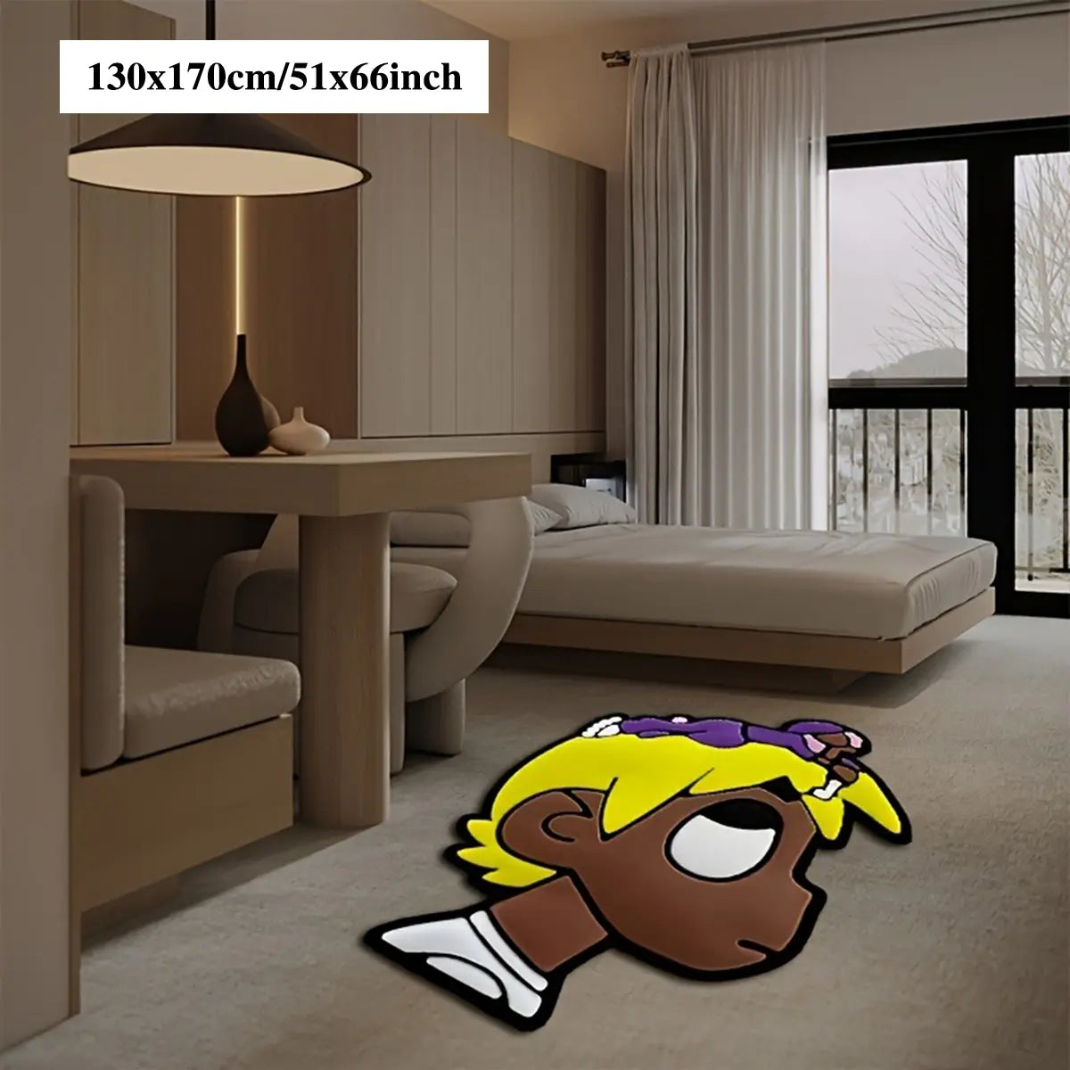 Hip-Hop Style Bedroom Rug, Sheepskin-Like Hallway Carpet, Soft Area Rug, Soft and Comfortable, Fun Design, Home Decor, Perfect for Entryways, Entrance Rug, House Decor Rug
