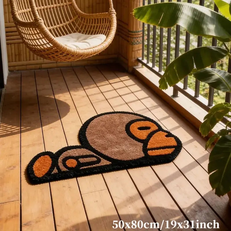 Casual Ape Shaped Carpet, Home supplies rug, Washable Floor Rug, irregularly shaped rugs, Animal printed, cartoon pattern rug, washable, soft area rug, soft indoor rugs, suitable for bedrooms, living rooms, a great gift for cartoon lovers