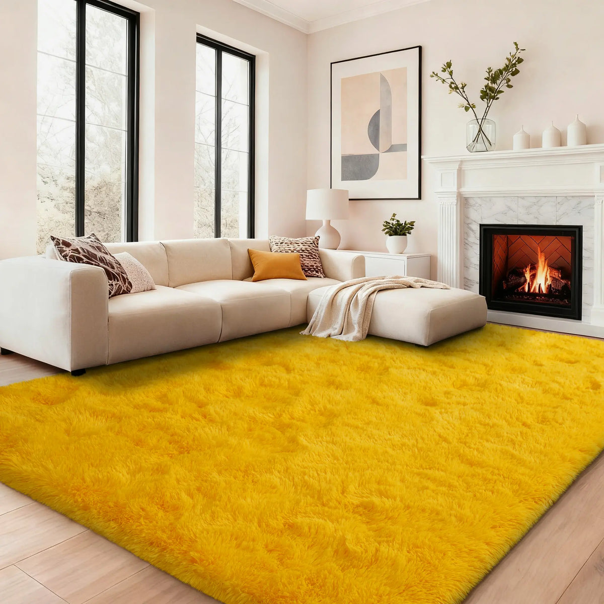【Moving Season】MUGORN Multi-Size 3-Layer Super Soft Shaggy Fuzzy Rug, Modern Minimalist, Hand-Washable, Modern Shaggy Rug for Bedroom, Dorm Room Decor, Home Furnishings rugs for living room carpet