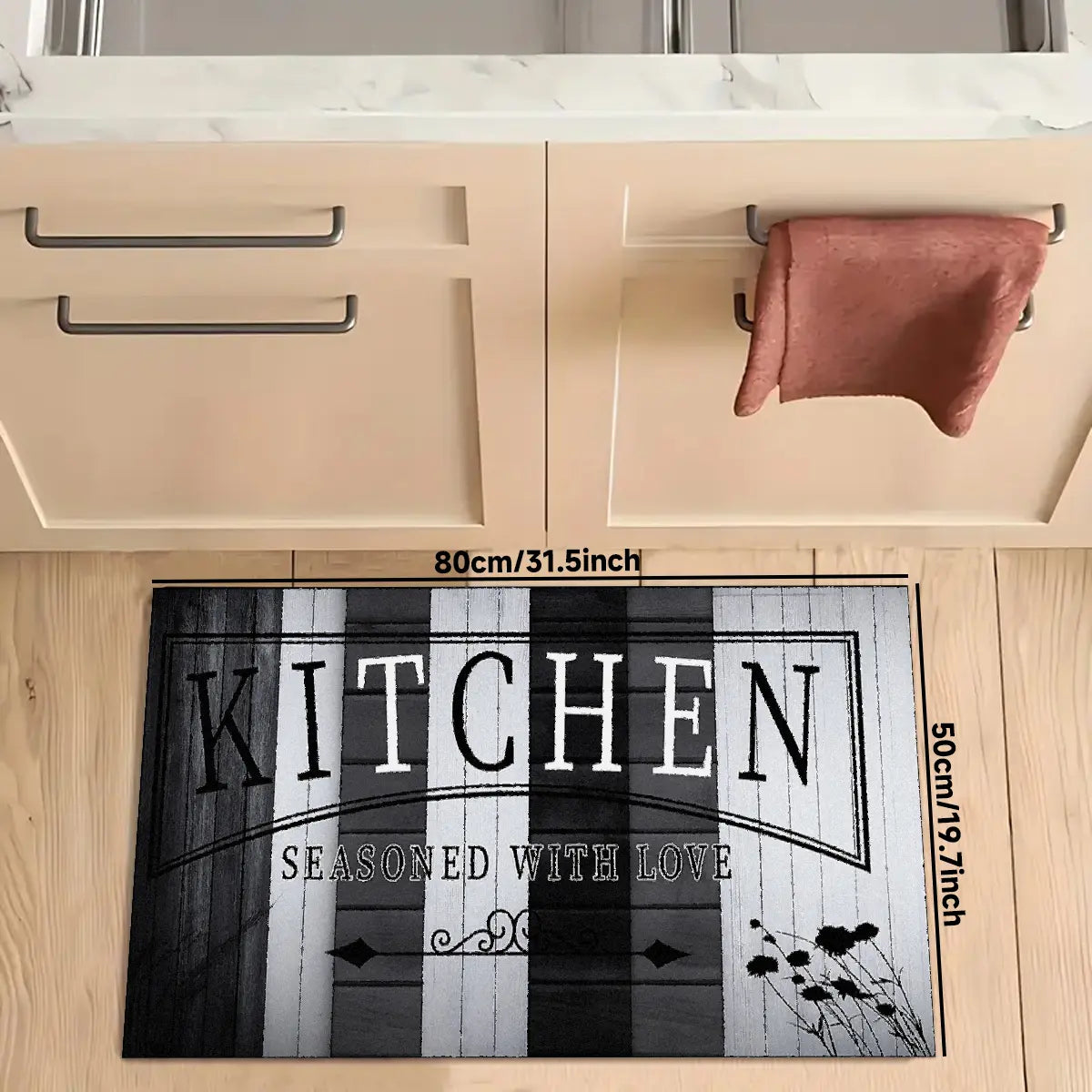 Non-Slip Kitchen Mat Set, Vintage Wood Pattern Farmhouse Design, Soft Comfortable Rug for Kitchen Living Room Bedroom Use, Rugs for Kitchen Floor