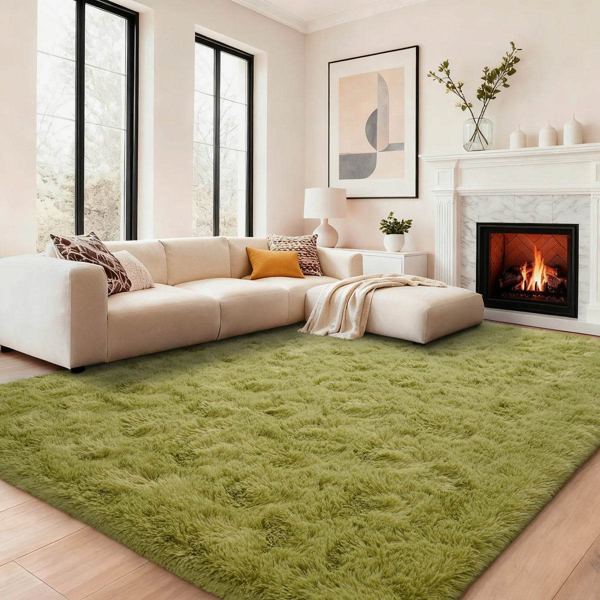 【Moving Season】MUGORN Multi-Size 3-Layer Super Soft Shaggy Fuzzy Rug, Modern Minimalist, Hand-Washable, Modern Shaggy Rug for Bedroom, Dorm Room Decor, Home Furnishings rugs for living room carpet