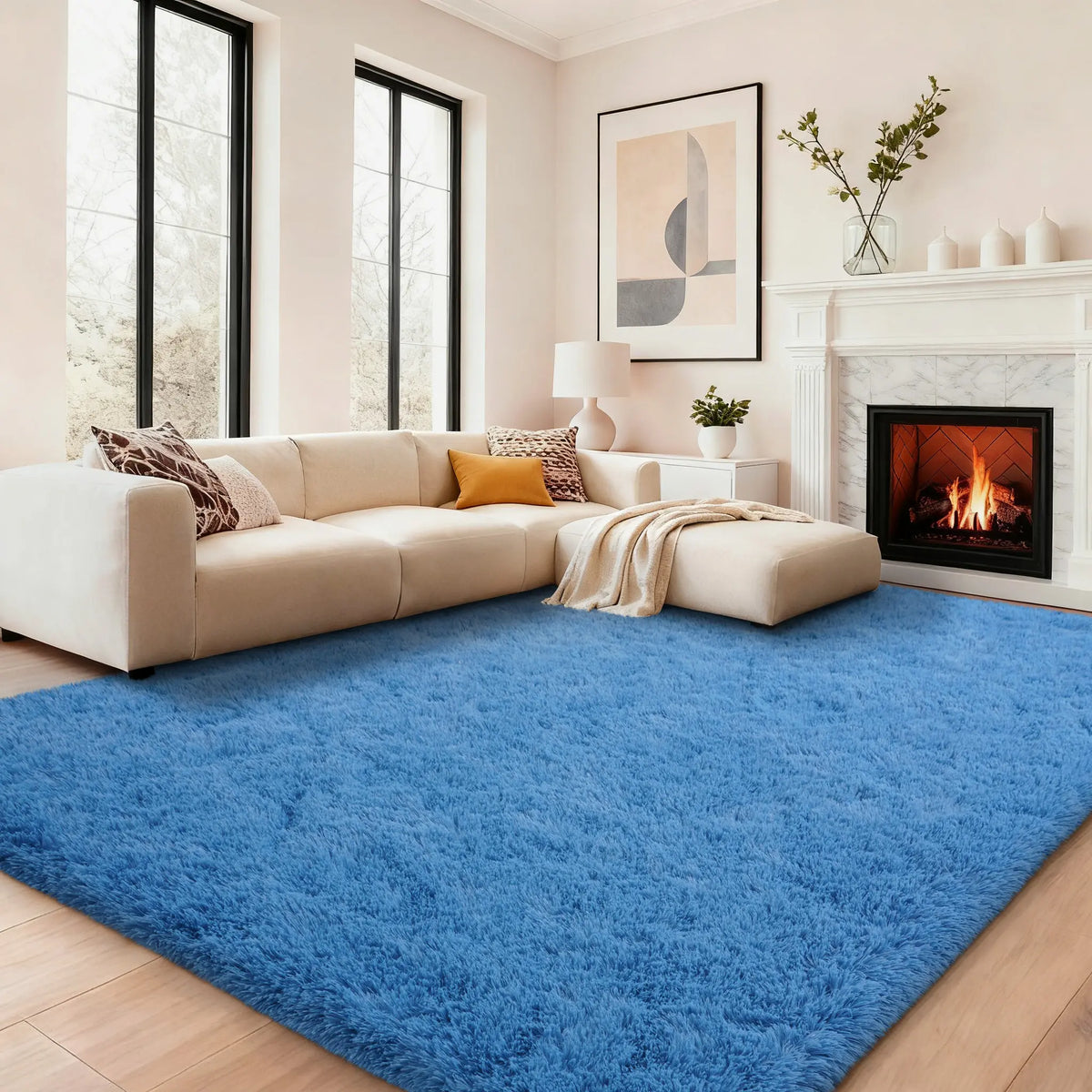【Moving Season】MUGORN Multi-Size 3-Layer Super Soft Shaggy Fuzzy Rug, Modern Minimalist, Hand-Washable, Modern Shaggy Rug for Bedroom, Dorm Room Decor, Home Furnishings rugs for living room carpet