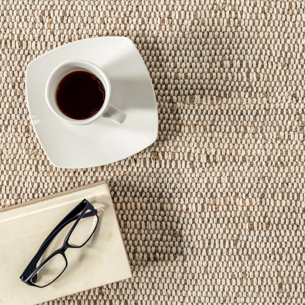 Elfriede Farmhouse Jute Blend Indoor Area Rug - Natural Fiber, Soft & Cozy, Farmhouse Kitchen Use, Home Accessory, Room Decor, Living Room Suitable, Indoor Area Rugs