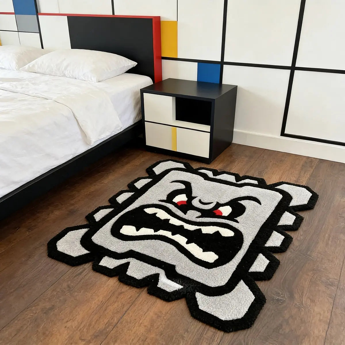 Cool King Iron Ball Monster Game Carpet, High Elastic Plush Anti-Slip Bedroom Bedside Blanket, Multi-Scene Gaming Room Living Room Rug, Decorative Area Rug, Cool Rugs, Non Slip Rugs