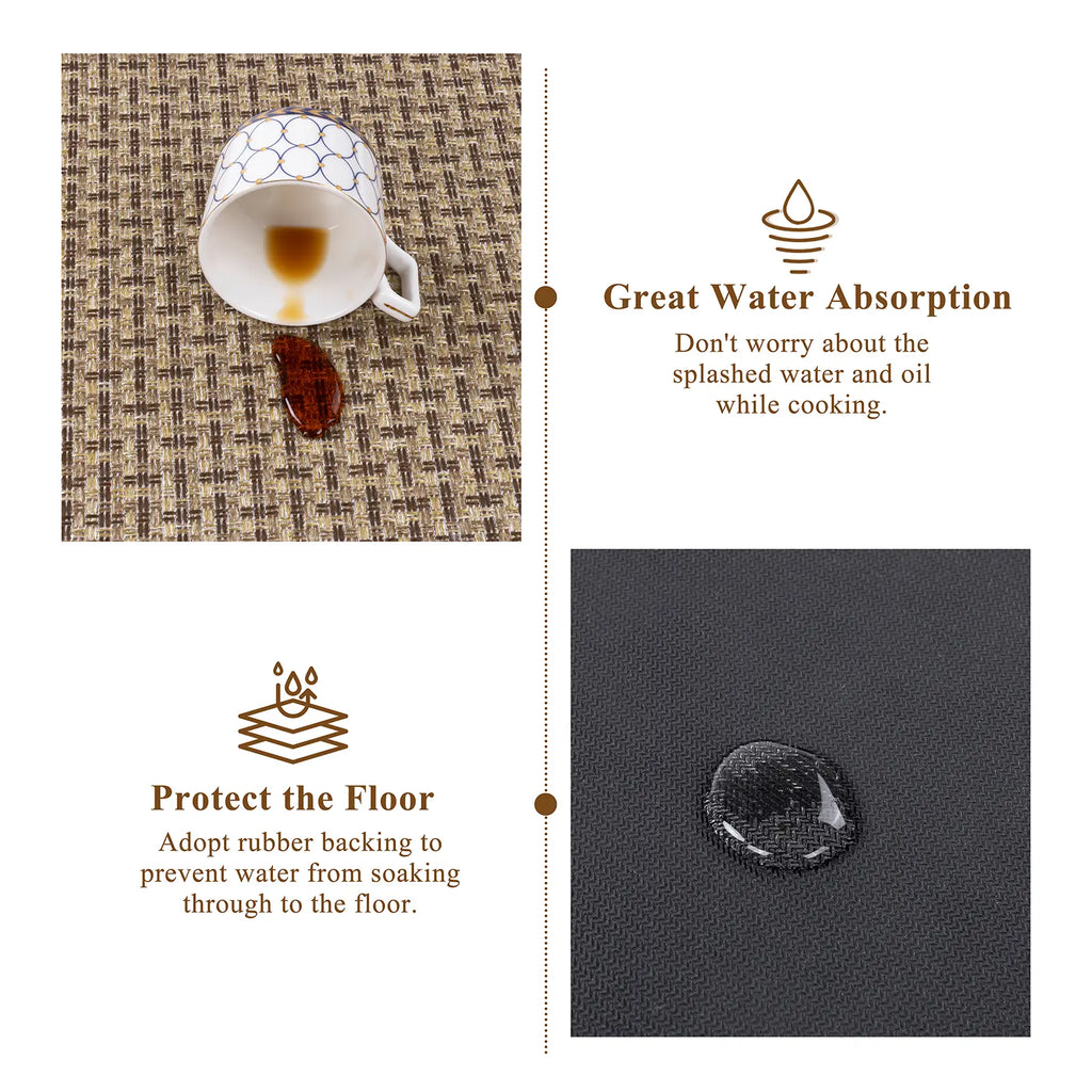 LOKHOM 3-Piece Non-Slip Kitchen Rugs Set - Thick Absorbent Soft Machine Washable Modern Runner Rug, Absorbent Decorative Indoor Floor Mat for Hallways Entryway Laundry Room