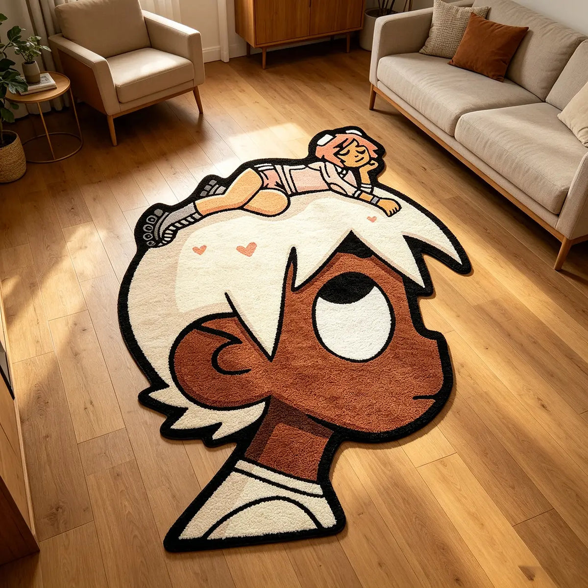 Hip-Hop Style Bedroom Rug, Sheepskin-Like Hallway Carpet, Soft Area Rug, Soft and Comfortable, Fun Design, Home Decor, Perfect for Entryways, Entrance Rug, House Decor Rug