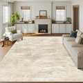 ComiComi Machine Washable Home Decor Rug - Modern Abstract Decorative Low Pile Carpet, Non-Slip Foldable Soft Aesthetic Piece for Living Room, Bedroom (Beige, 6'x9'), Decorative Area Rug