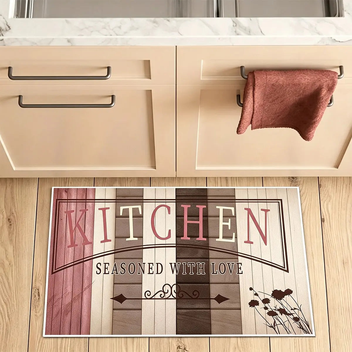 Non-Slip Kitchen Mat Set, Vintage Wood Pattern Farmhouse Design, Soft Comfortable Rug for Kitchen Living Room Bedroom Use, Rugs for Kitchen Floor