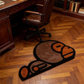 Casual Ape Shaped Carpet, Home supplies rug, Washable Floor Rug, irregularly shaped rugs, Animal printed, cartoon pattern rug, washable, soft area rug, soft indoor rugs, suitable for bedrooms, living rooms, a great gift for cartoon lovers