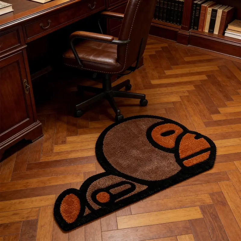 Casual Ape Shaped Carpet, Home supplies rug, Washable Floor Rug, irregularly shaped rugs, Animal printed, cartoon pattern rug, washable, soft area rug, soft indoor rugs, suitable for bedrooms, living rooms, a great gift for cartoon lovers