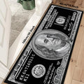 Black Dollar rug, Decorative area rug, long rug, soft comfortable non-slip floor mat, Machine washable, Non Slip Rugs, Anti Slip Rugs, home decoration, suitable for bedside, kitchen, bedroom, bathroom, living room and other scenes