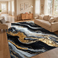 Local Delivery Multi Sizes Velvet Black White Gold Swirl Luxury Marble Fluid Rug Washable Non Slip Boho Farmhouse Runner Nursery Indoor Decor Rug
