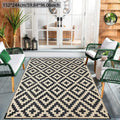Geometric Pattern Waterproof Double-Sided Outdoor Rug, Outside Rug, 1 Count Modern Checkered Area Rug for RV, Terrace, Backyard, Deck, Beach and Camping Patio Rug #GLOBAL PICKS