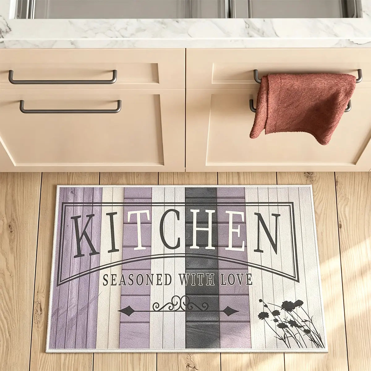 Non-Slip Kitchen Mat Set, Vintage Wood Pattern Farmhouse Design, Soft Comfortable Rug for Kitchen Living Room Bedroom Use, Rugs for Kitchen Floor
