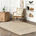 Elfriede Farmhouse Jute Blend Indoor Area Rug - Natural Fiber, Soft & Cozy, Farmhouse Kitchen Use, Home Accessory, Room Decor, Living Room Suitable, Indoor Area Rugs