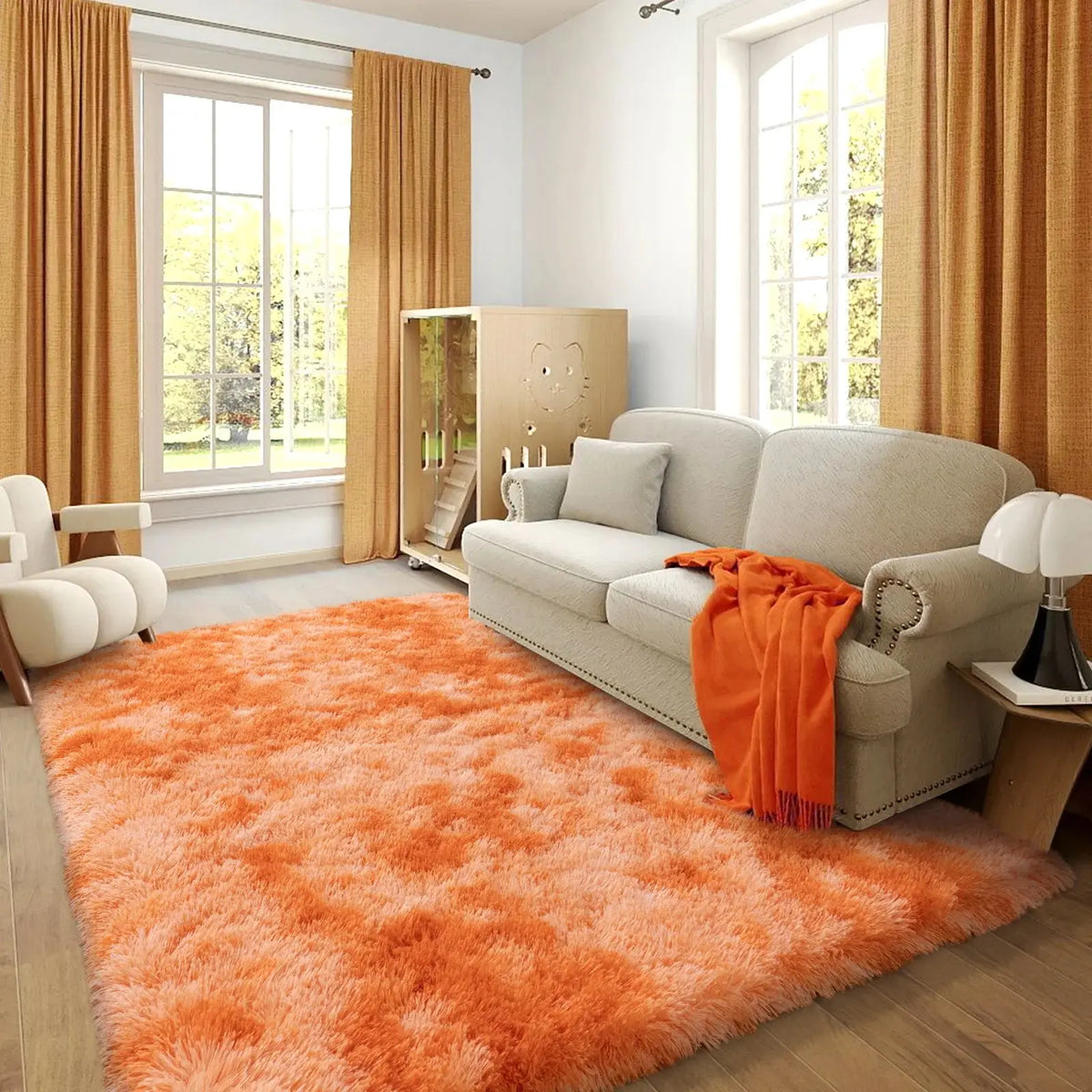 AILYEI Soft Shag Rugs For Bedroom, Burgundy Red Fluffy Shaggy Rugs For Living Room Nursery, Luxury Modern Plush Carpet Girls Boys Kids Room Dorm Indoor Home Decor, Upgrade Non-Slip