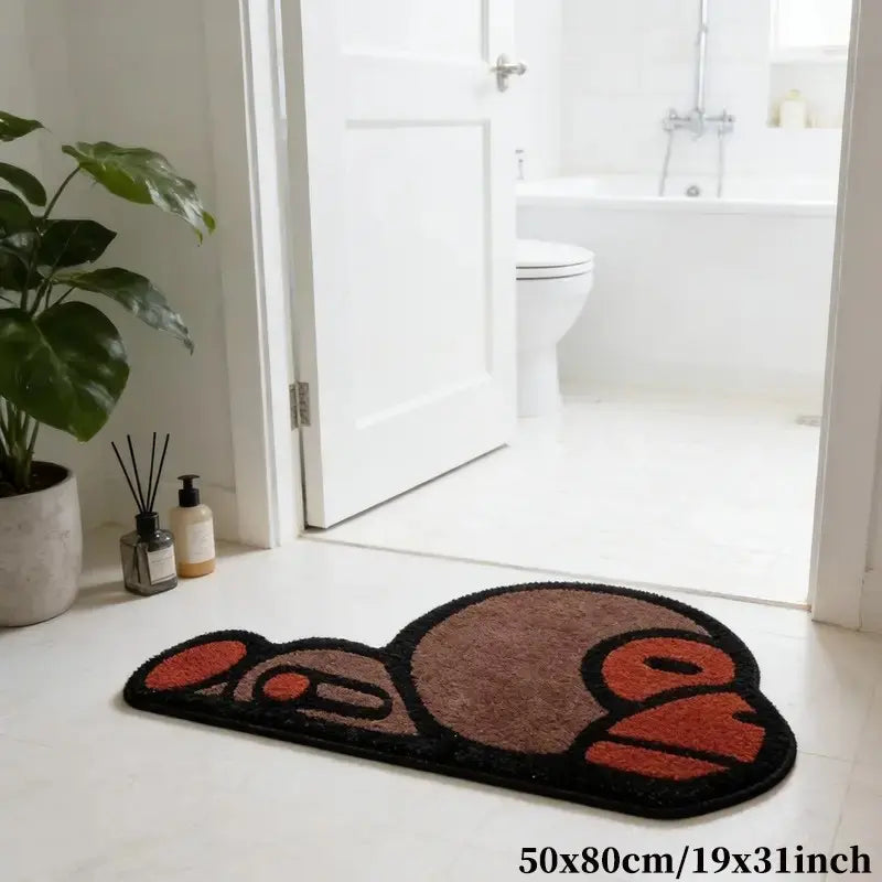 Casual Ape Shaped Carpet, Home supplies rug, Washable Floor Rug, irregularly shaped rugs, Animal printed, cartoon pattern rug, washable, soft area rug, soft indoor rugs, suitable for bedrooms, living rooms, a great gift for cartoon lovers