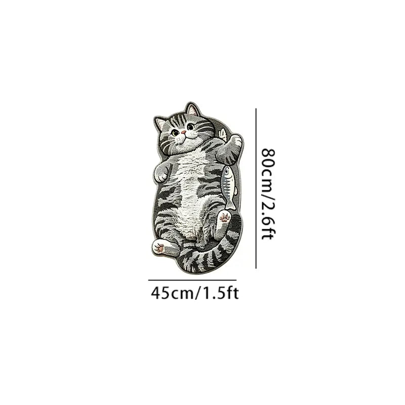 Adorable Lazy Cat Shaped Rug, Creative Cartoon Home Decor, Soft Comfortable Mat for Sofa, Coffee Table, Living Room, Bathroom, Boho Washable Rug
