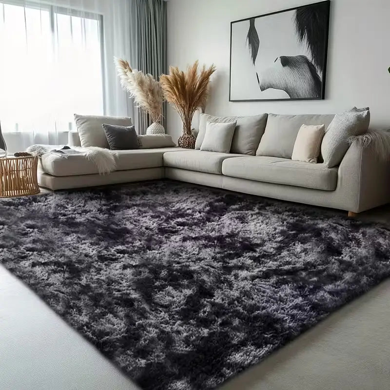 1pc Super Soft Thick Microfibre Fluffy Modern Rug - Decorative Area Rug with Watercolour Modern Design, Plush Indoor Accent for Bedroom, Holiday Christmas Decor, Housewarming Gift